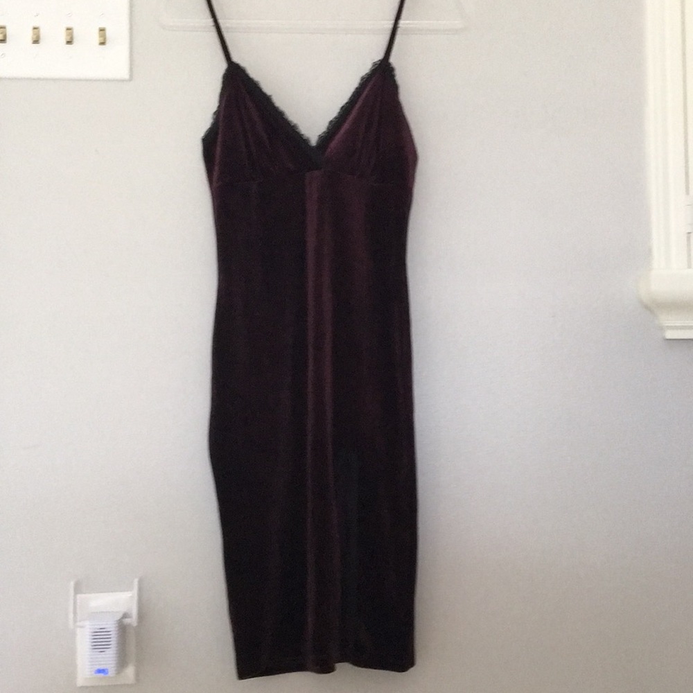 Plum velvet minidress
